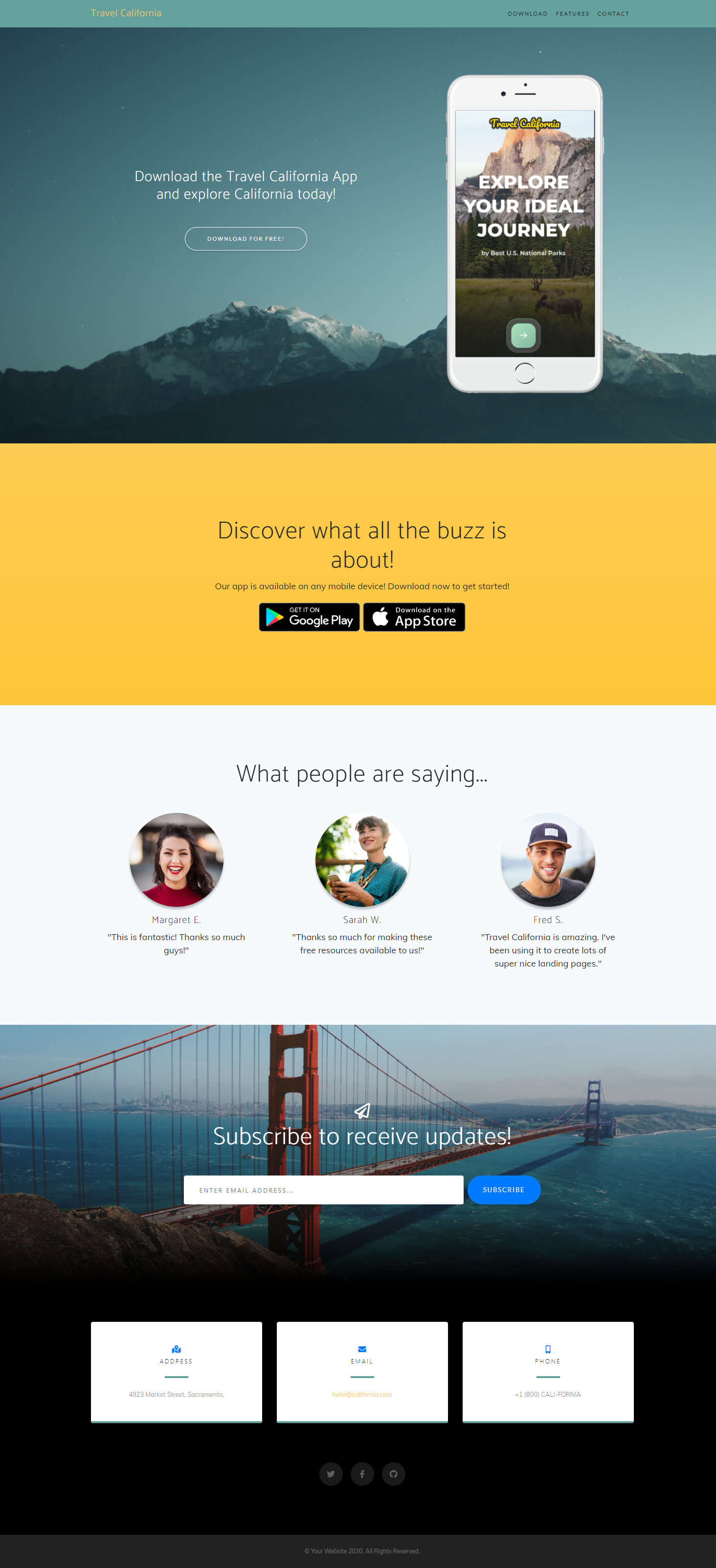 Travel California website